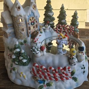 PartyLite Skating Snowmen Tealight holder